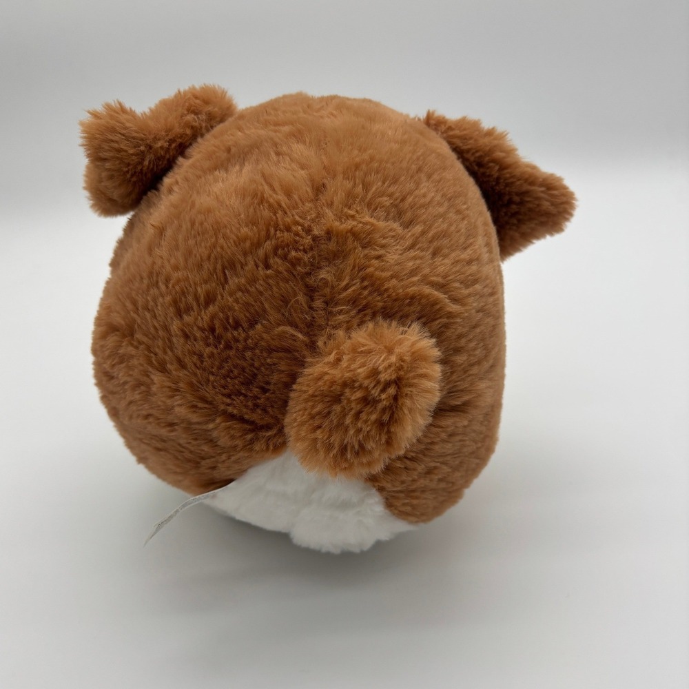 Cute Squishy Bulldog Plush Toy Soft Stuffed Animal Brown White Kid Gift - Picture 2 of 5
